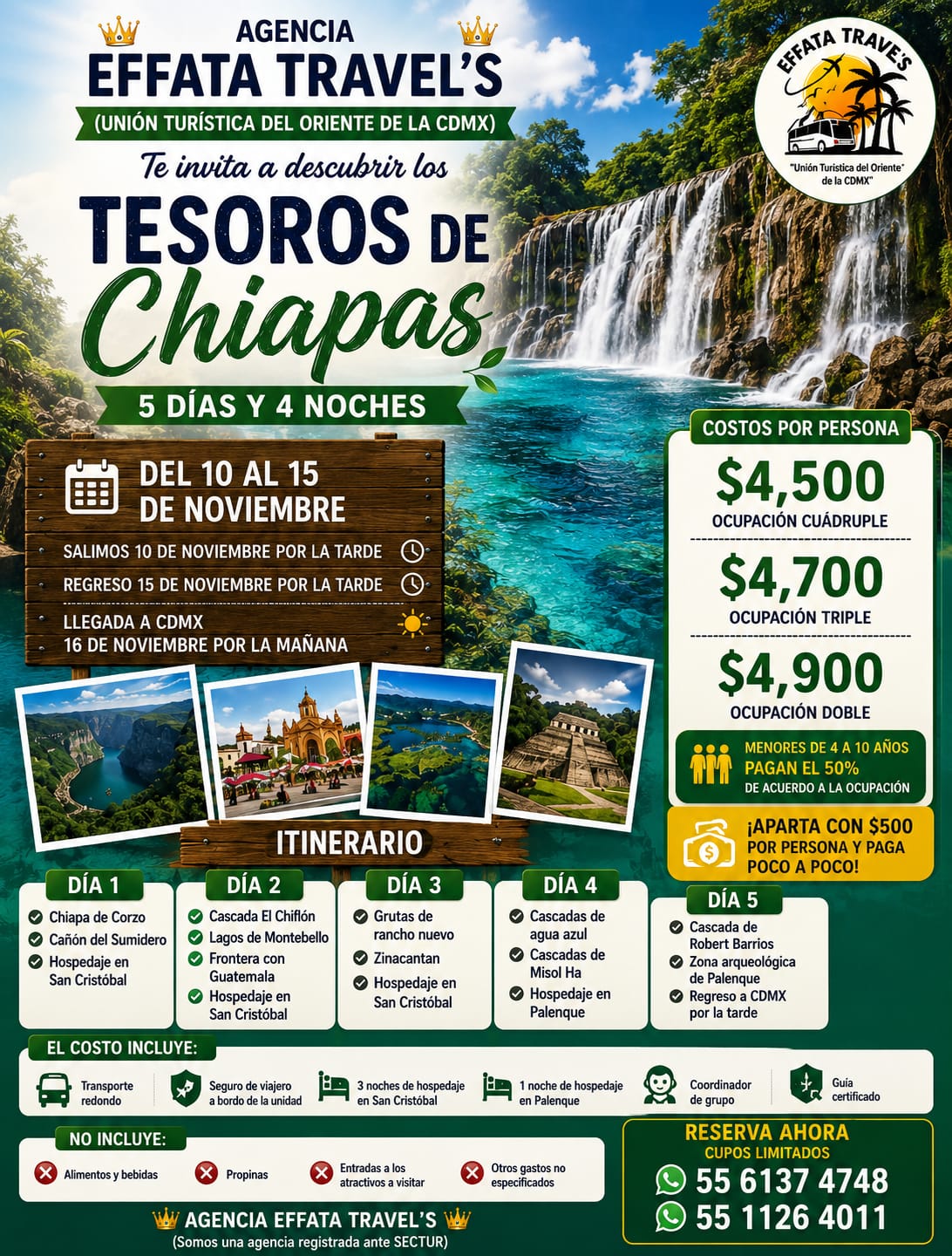Promoción Tesoros de Chiapas de Effata Travel