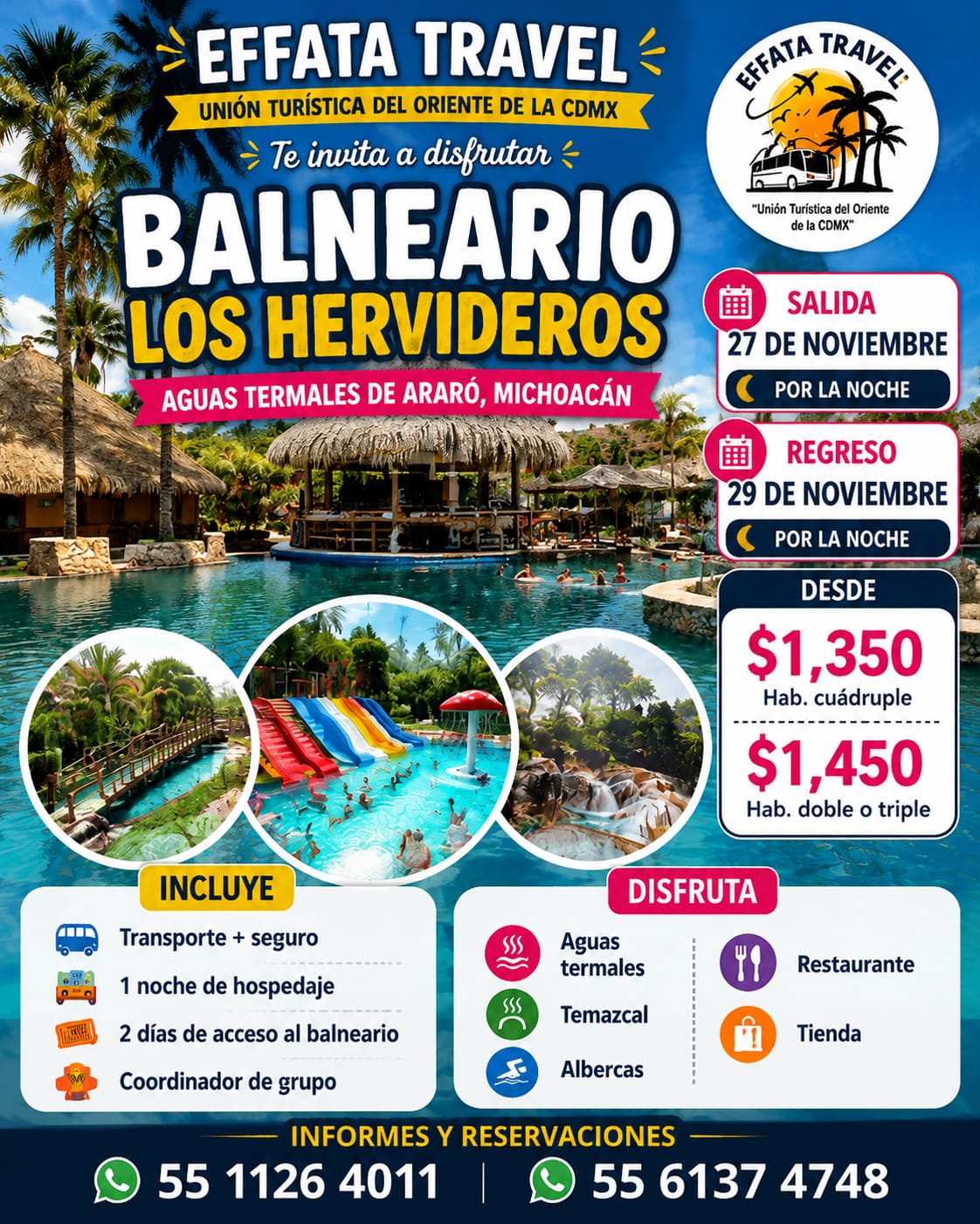 Promoción Balneario Los Hervideros de Effata Travel